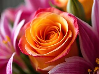Colorful bouquet of fresh cut flowers