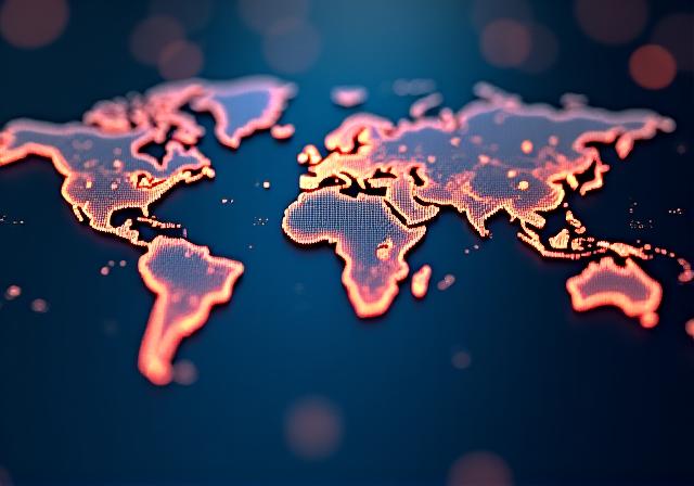 Global logistics network visualization showing interconnected supply chain routes