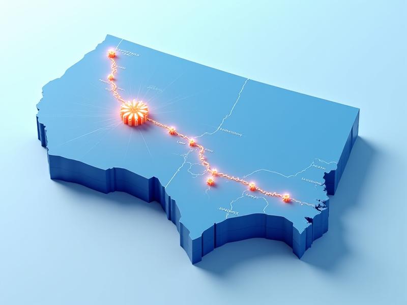 Strategic distribution map showing Las Vegas as the hub with routes connecting to Los Angeles, Phoenix, and Salt Lake City.